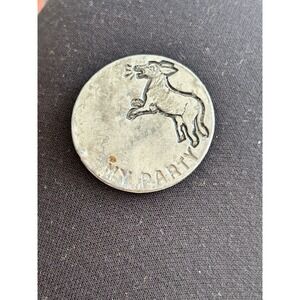 Vintage 1930s My Political Party Coin Flip Novelty ~1.25" Donkey Elephant #606